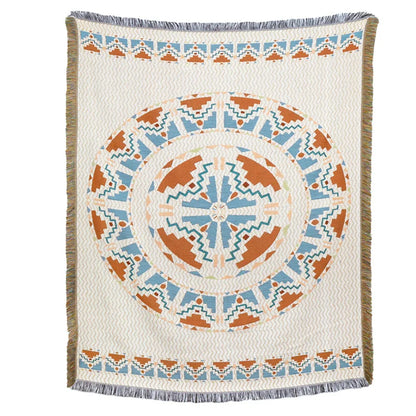 DecorBites™ Beach Blanket Sofa Cover - American Country Plaid Blanket - Cotton Tassel Throw Tapestry