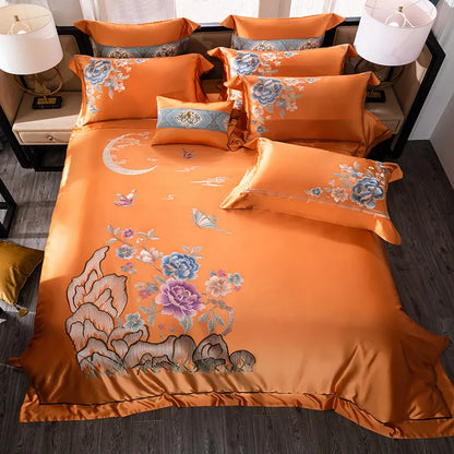 DecorBites™ 200S Embroidery Egyptian Cotton Bedding Set - Queen King Linens