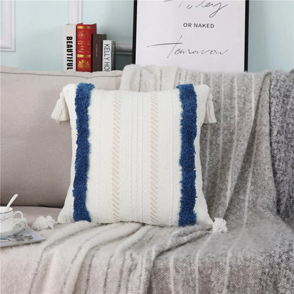 DecorBites™ Boho Woven Tassel Tufted Throw Pillow Case for Sofa Bed Chair