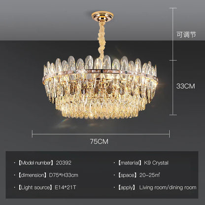 DecorBites™ Crystal Chandelier Light: Modern LED Living Room Dining Bedroom Luxury