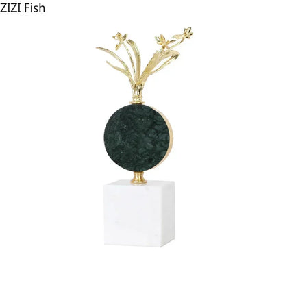 DecorBites™ Gold-plated Flower Crystal Sculpture Desk Decoration Modern Crafts Room Decor