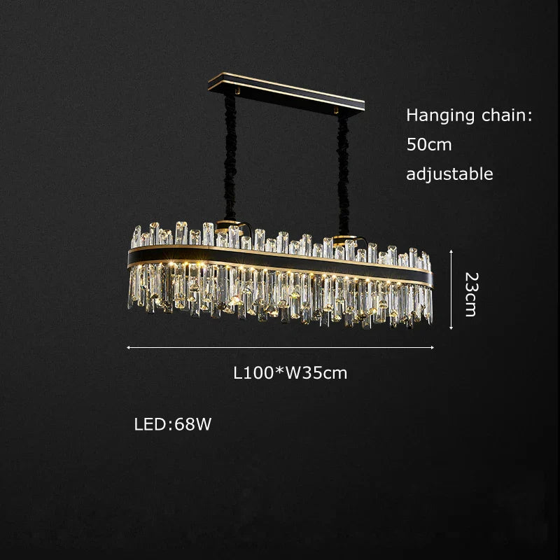 DecorBites™ Crystal Chandelier Round Light Fixture for Luxury Living Room Décor