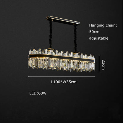 DecorBites™ Crystal Chandelier Round Light Fixture for Luxury Living Room Décor