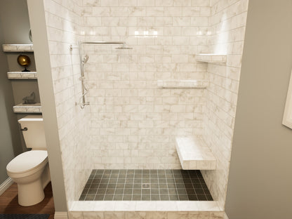 The Original™ Deluxe 48" x 48" Shower Conversion Kit with Orange Waterproof Board