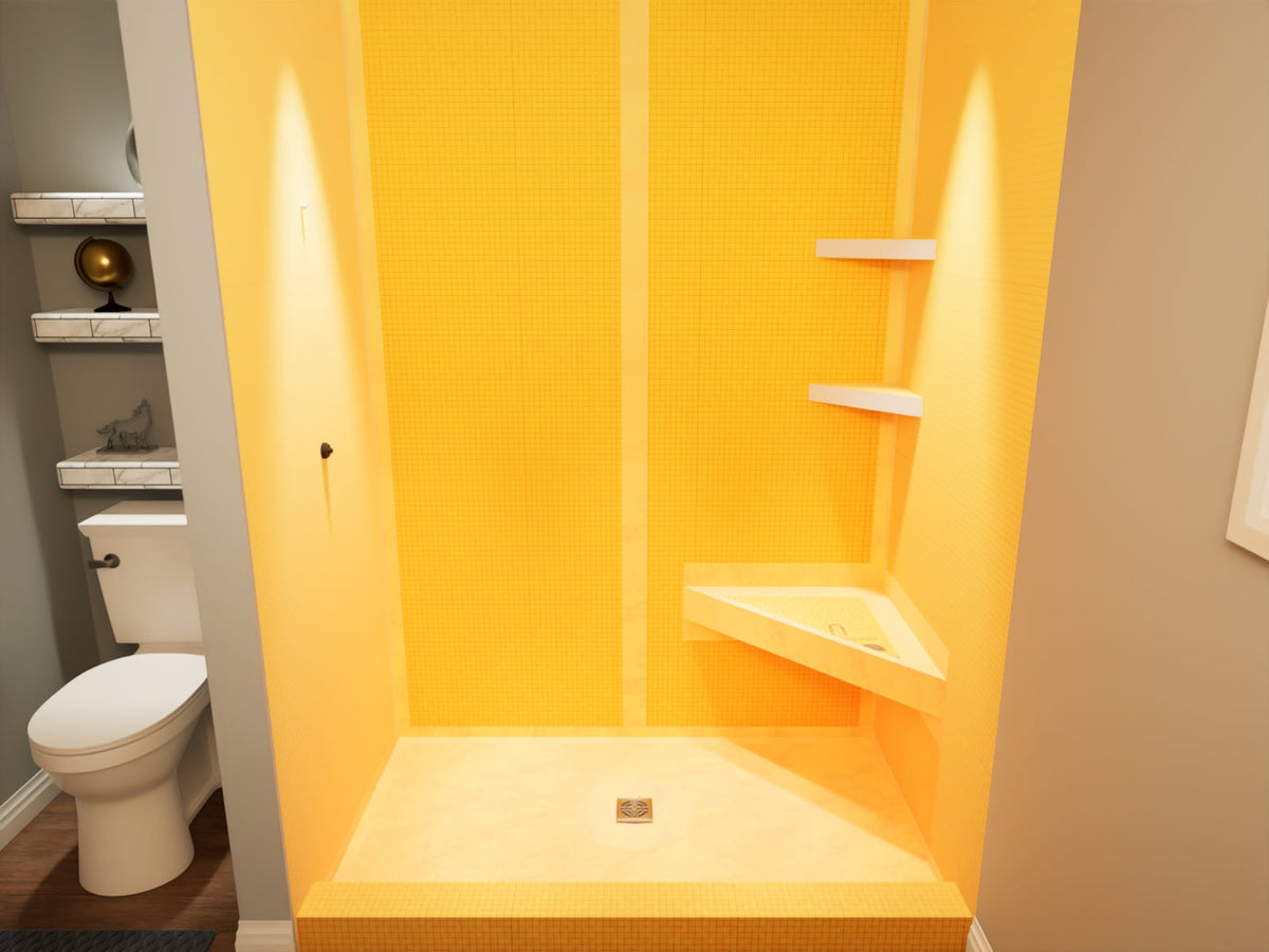 The Original™ Deluxe 48" x 48" Shower Conversion Kit with Orange Waterproof Board