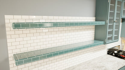 The Original™ Ready-to-Tile Free Floating Shelf with Orange Waterproof Board