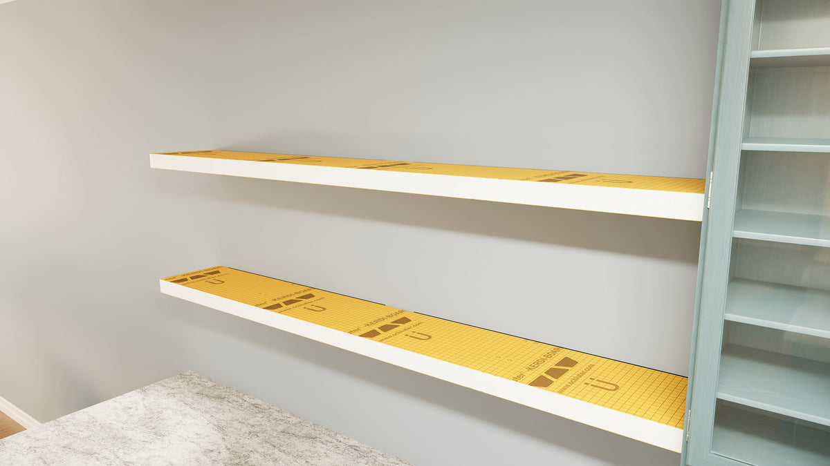 The Original™ Ready-to-Tile Free Floating Shelf with Orange Waterproof Board