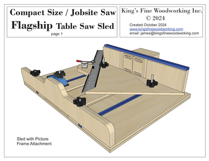 FLAGSHIP TABLE SAW SLED PLANS - Compact Size