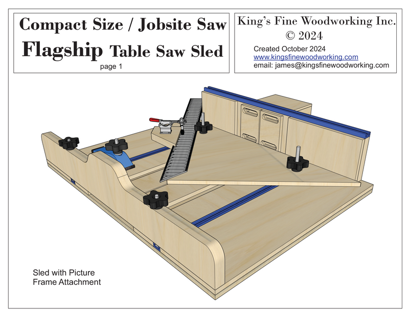 FLAGSHIP TABLE SAW SLED PLANS - Compact Size