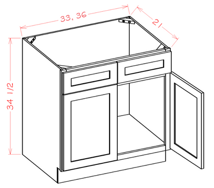 33 Inch White Shaker Single Sink Bathroom Vanity