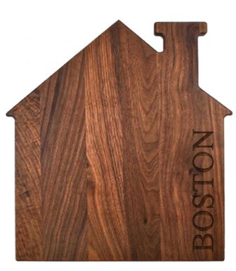 House Shaped Acacia Wood Board - 13" x 14"