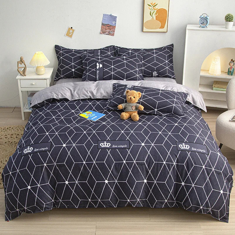 DecorBites™ Cartoon Printed Bedding Set: Bed Sheet, Duvet Cover, Pillowcases
