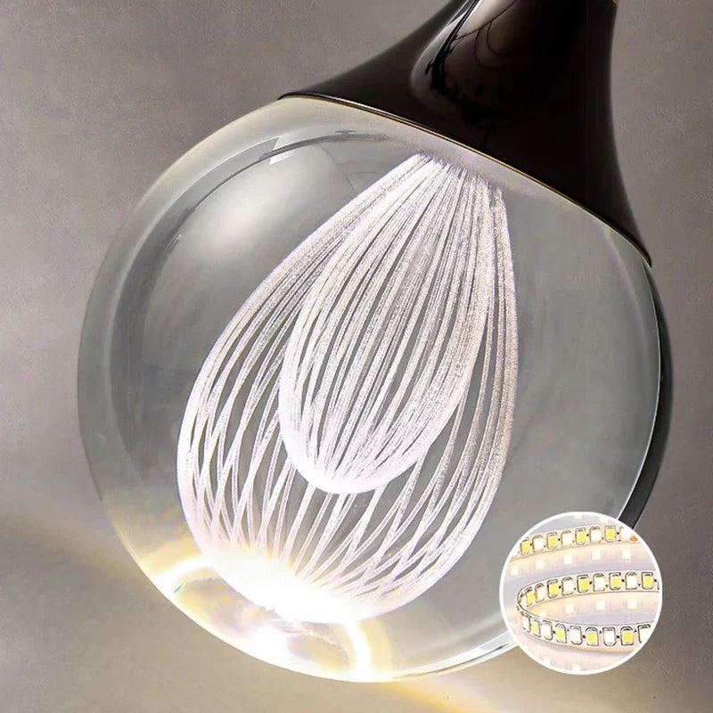 DecorBites™ Crystal Chandelier Stair Pendant Lamp Living Room Interior Lighting