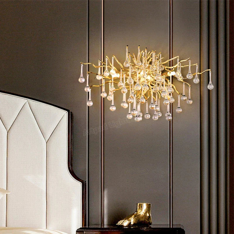 ™ Gold Crystal LED Ceiling Chandelier for Elegant Spaces
