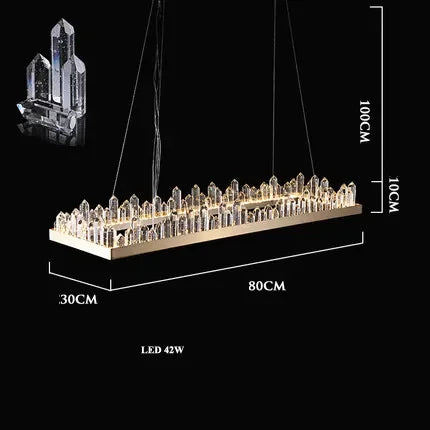 DecorBites™ Arrow Crystal LED Chandelier: Modern Living Room Dining Table Bedroom Home Light
