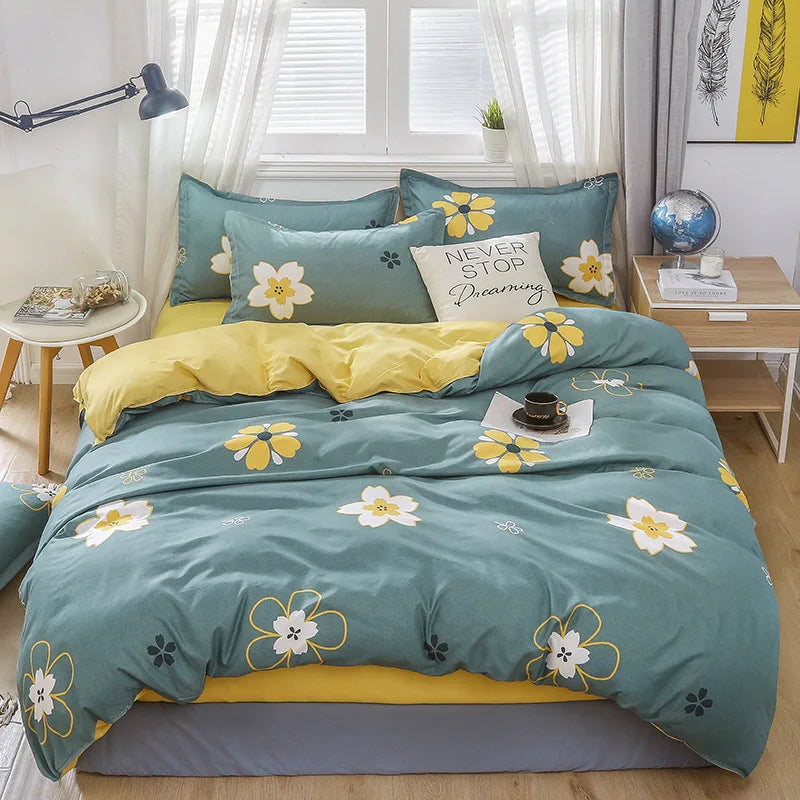 DecorBites™ Cartoon Printed Bedding Sets - Soft Quilt Cover Kit for All Seasons