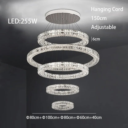 DecorBites™ Crystal LED Chandelier - Modern Luxe Living Room Lighting