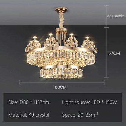 ™ Luxe Crystal Ceiling Chandelier - Elegant Home Decor Hanging Light for Living Room