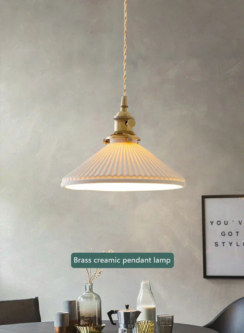 ™ Japanese Ceramic Pendant Light Scandinavian Style Luxury Lamp