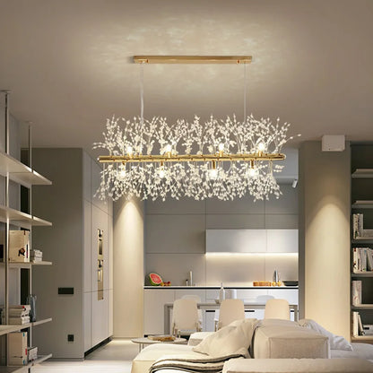 DecorBites™ Dandelion LED Chandelier, Modern Crystal Stainless Steel Ceiling Light