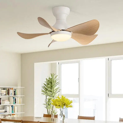DecorBites™ Low Floor DC Motor Ceiling Fan with Remote Control, 32W, Modern Black White, 220V 110V