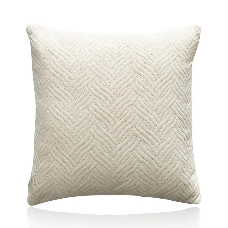 DecorBites™ Blue Wave Crimping Quilted Cushion Cover for Home Sofa Bed Decor