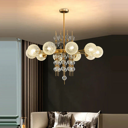 DecorBites™ Gold Chrome Bubble Ceiling Chandelier: 2025 Trend Hanging Lamps for Living Room