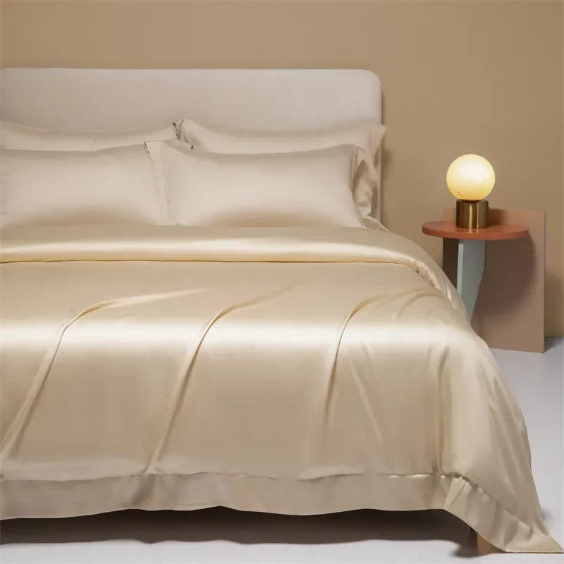 DecorBites™ Cooling Cotton Solid Bedding Set Ultra Soft Quilt Cover for Summer