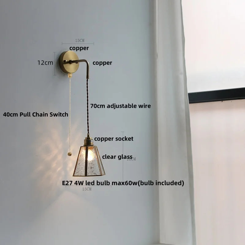 DecorBites™ LED Wall Lights Clear Glass Adjustable Bedside Lamp Nordic Modern Style