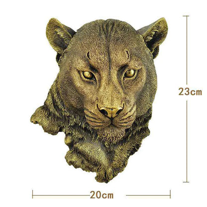 DecorBites™ Animal Head Wall Hanger: Decorative Resin Wildlife Hook Rack Statue