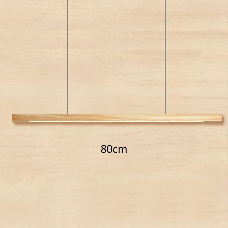 DecorBites™ Black Walnut Dining Pendant Light: Simple Log Strip Design for Dining Room, Office
