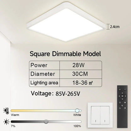 DecorBites™ LED Square Ceiling Light: Modern Kitchen Surface Mount Chandelier Fixture for Home Decor