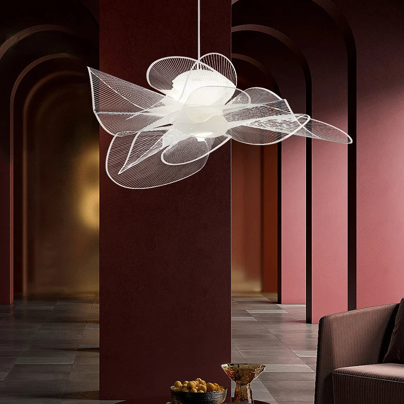 DecorBites™ Acrylic Flower Chandelier: Nordic Designer Lighting for Restaurant, Living Room, Bedroom
