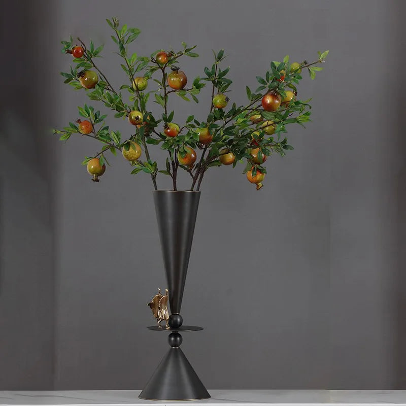 DecorBites™ Geometric Bronze Vase for Home Decor