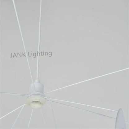 DecorBites™ Leaf Grid Chandelier: Designer White Fabric Screen Suspension Lighting for Kitchen Island, Living Room, Bedroom
