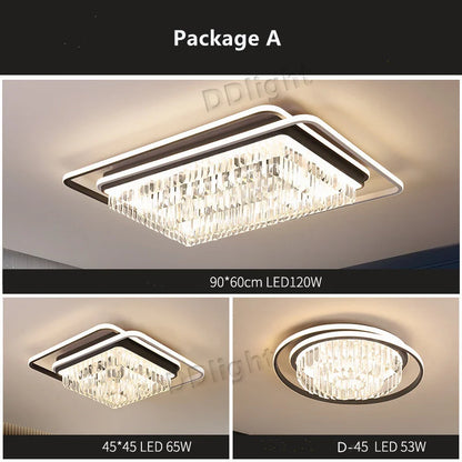 DecorBites™ Crystal Industrial Pendant Chandelier Set for Modern Living Room and Bedroom Decor