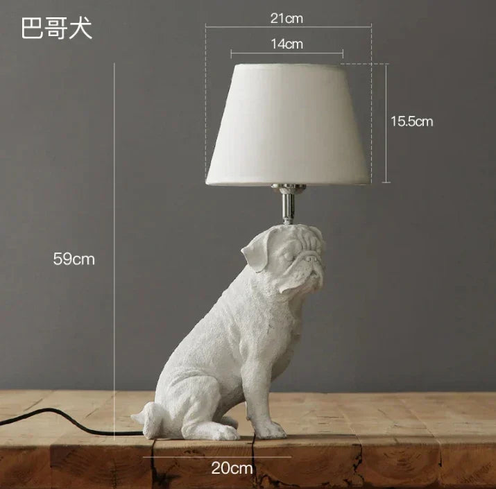 DecorBites™ Black/White Puppy Dogs Table Lamps for Home Decor Lighting