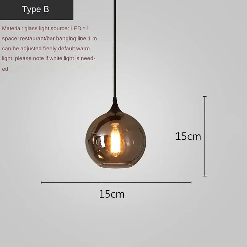 DecorBites™ LED Glass Pendant Chandelier for Kitchen Dining Bar Décor