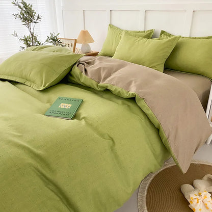 DecorBites™ Geometric Floral Bedding Set with Quilt Cover, Duvet Cover, Sheet, and Pillows