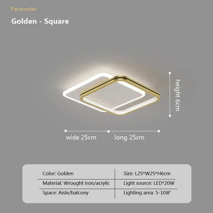 DecorBites™ Crystal Ceiling Lights: Modern Indoor Lighting with LED, Round/Square Luminaria