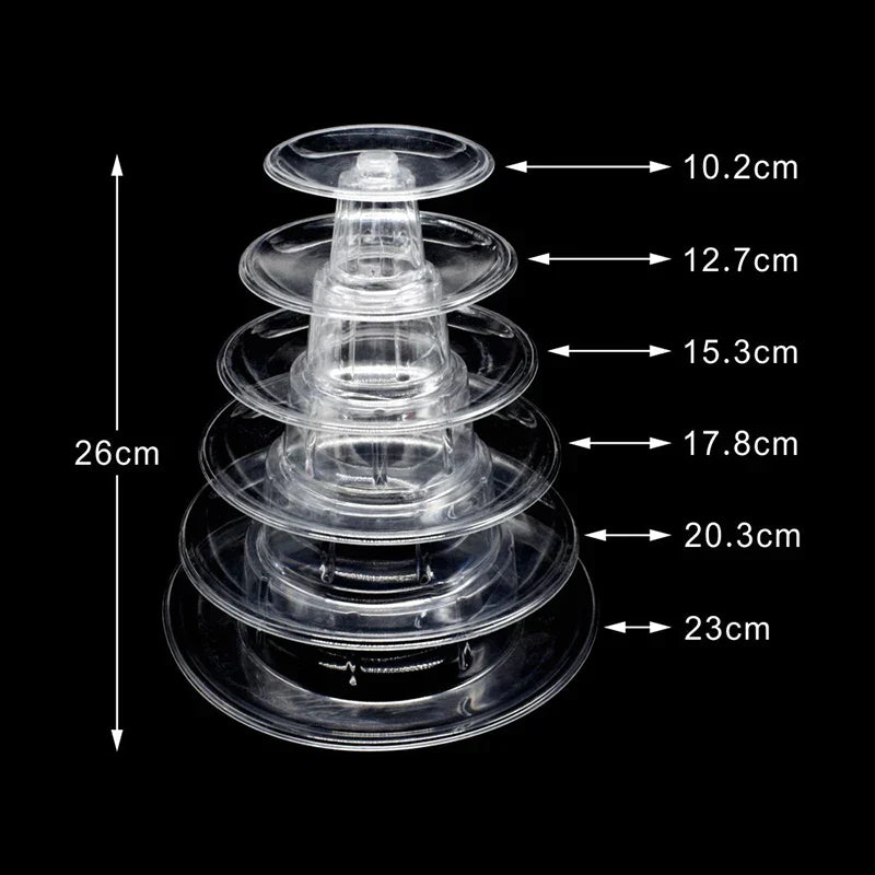 DecorBites™ 6/4 Tier Macaron Tower Stand Cake Display for Wedding Birthday Baby Shower
