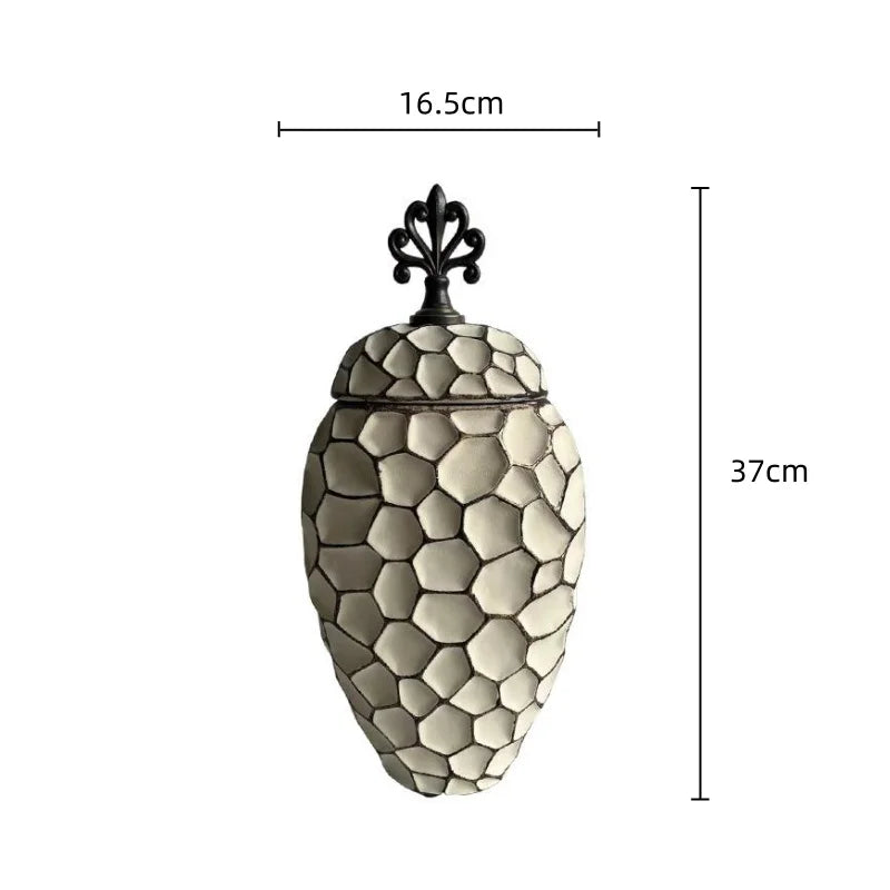 DecorBites™ Geometric Diamond Check Ceramic Vase: Home Decor Floral Arrangement & Accessories