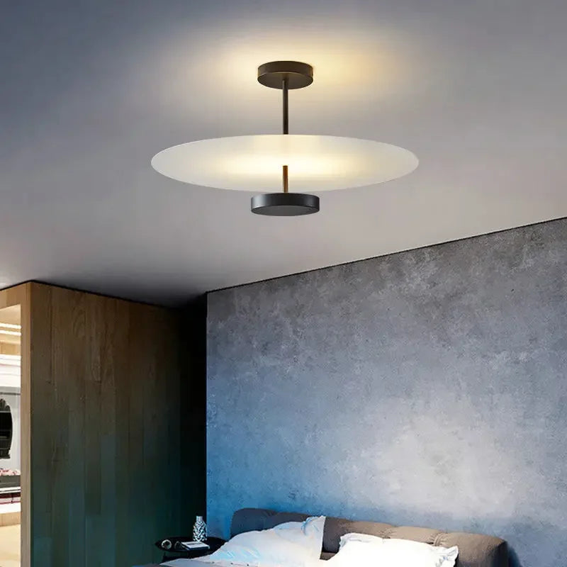 DecorBites™ Acrylic Black Round Chandelier for Bedroom and Salon Lighting