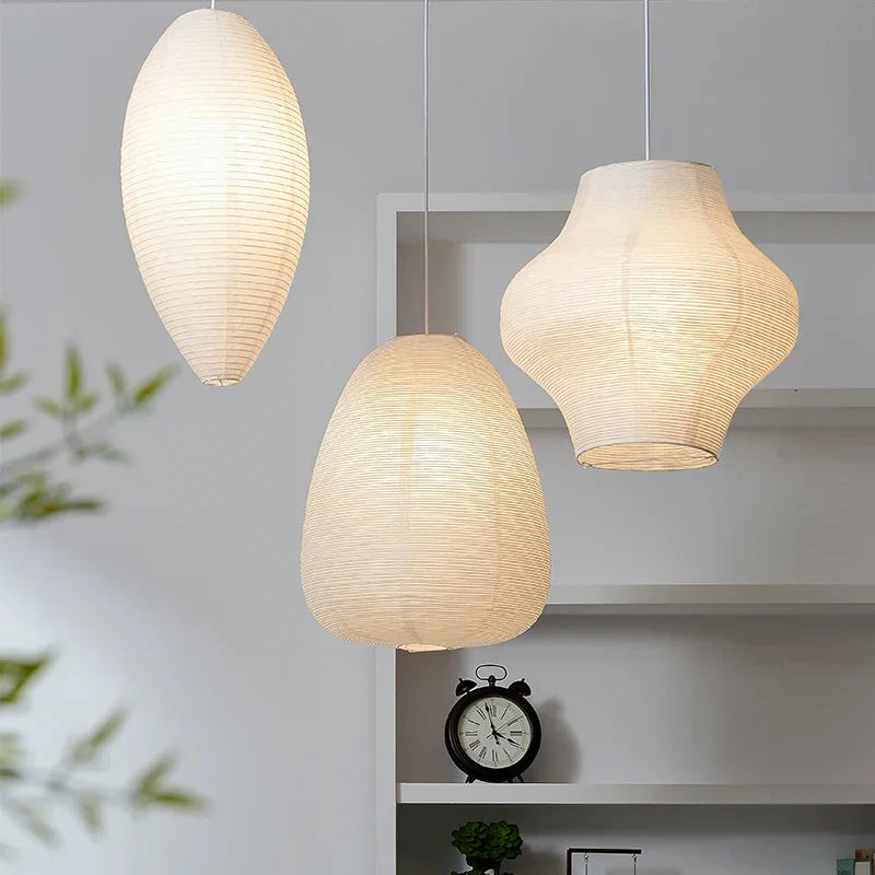 DecorBites™ Akari Rice Paper Pendant Lamp for Living Room Bedroom, LED Hanging Light
