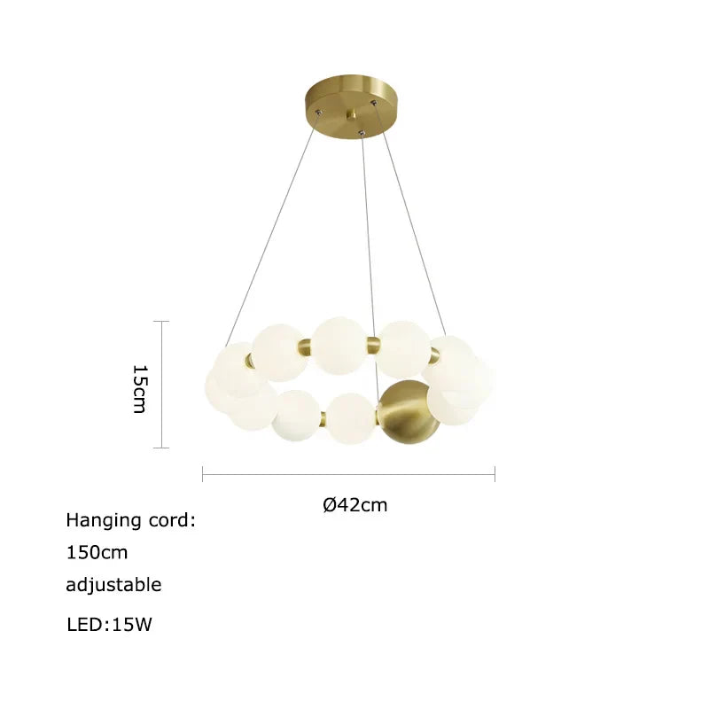 DecorBites™ Love Gold Chrome Chandelier LED Suspension Lighting for Dinning Room
