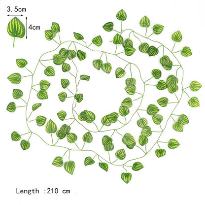 DecorBites™ Ivy Green Fake Leaves Garland Vine Wall Decoration Artificial Plants
