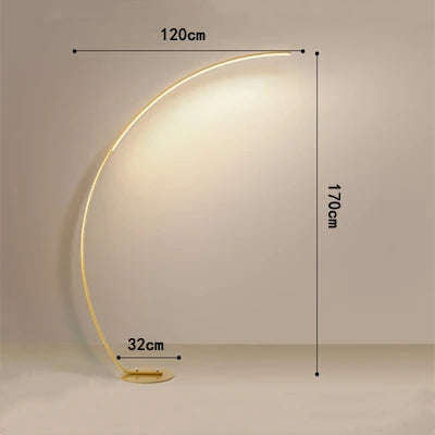 DecorBites™ Arc LED Floor Lamp with Remote Control - Nordic Minimalist Design