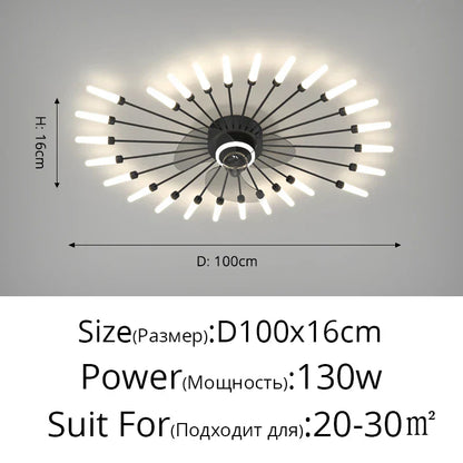 DecorBites™ 2023 Modern Chandelier Ceiling Fan Lights for Living Room Bedroom Upscale Decor