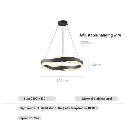 DecorBites™ Black Circle Chandelier Luxury Pendant Light for Home Decor
