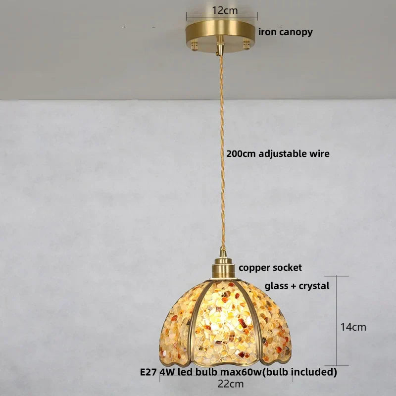 DecorBites™ Crystal Glass LED Pendant Light Fixture for Kitchen Dining Room Bar Luxury Art Decor